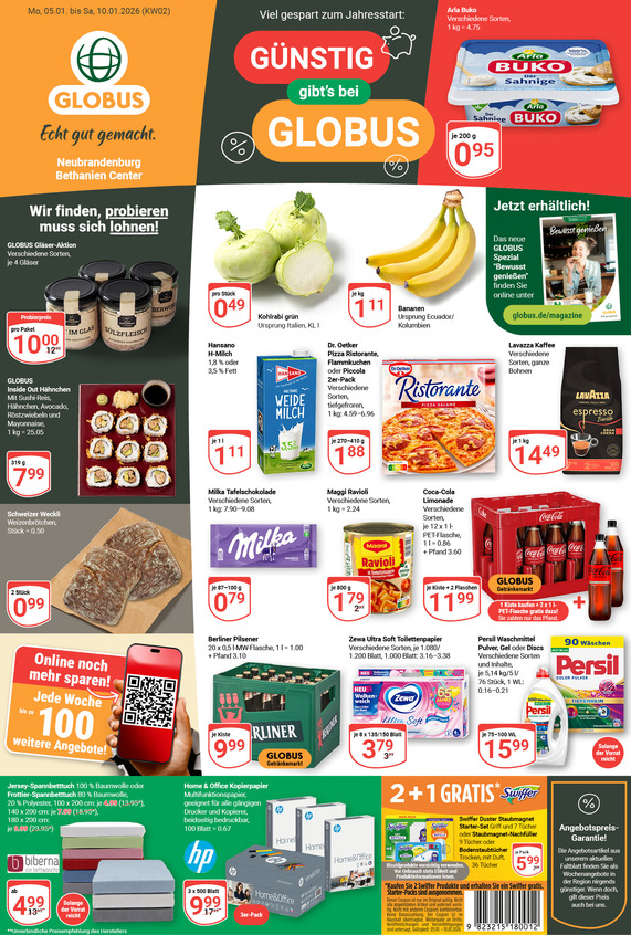 Aktuelles Werbeprospekt von GLOBUS mit Angeboten vom 05.01.2026 bis 10.01.2026