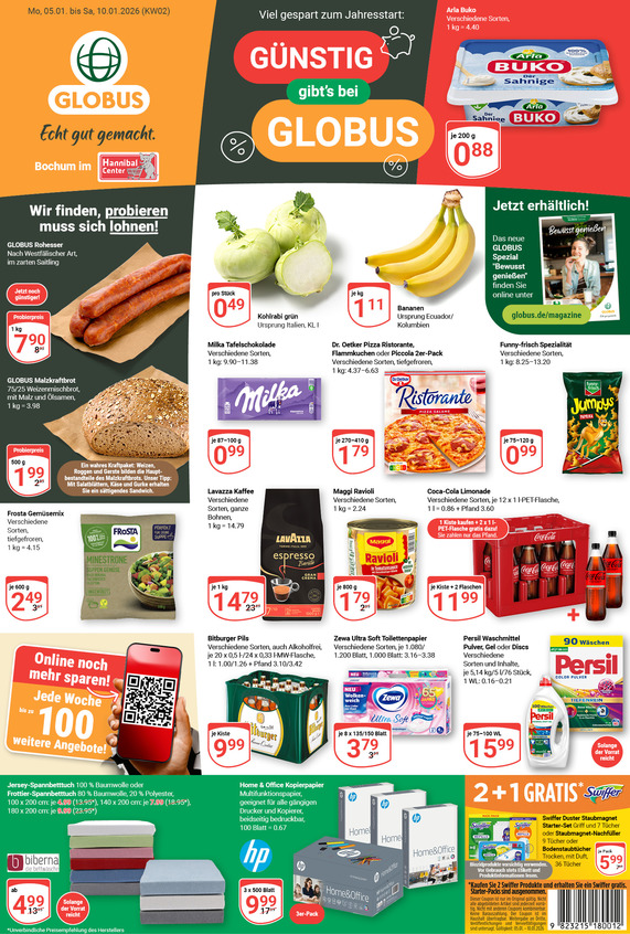 Kommendes Werbeprospekt von GLOBUS mit Angeboten vom 05.01.2026 bis 10.01.2026
