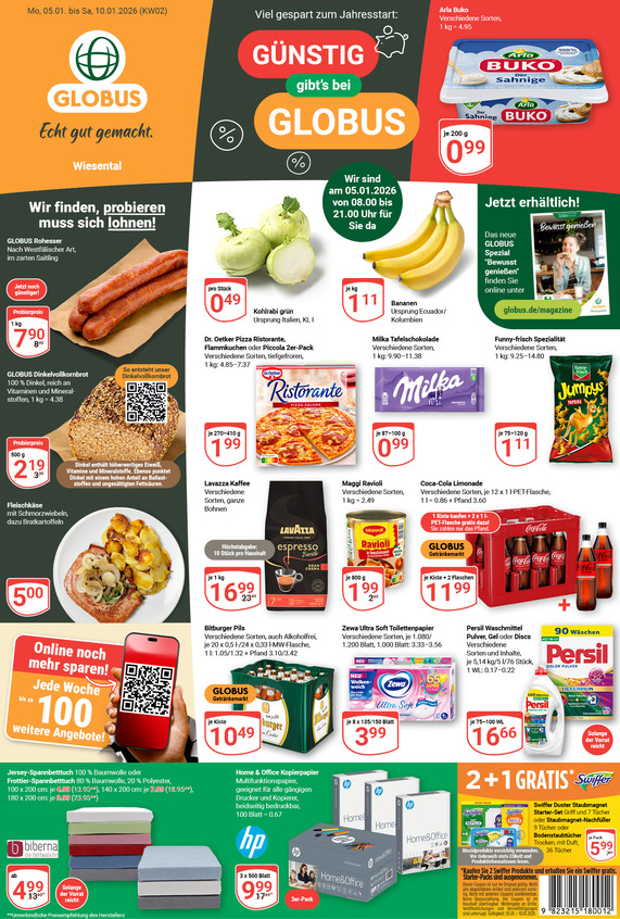 Aktuelles Werbeprospekt von GLOBUS mit Angeboten vom 05.01.2026 bis 10.01.2026
