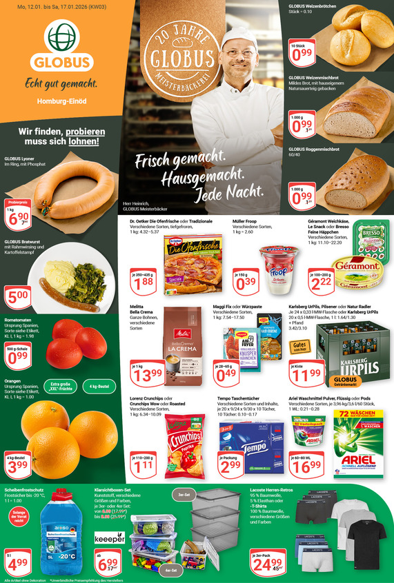 Kommendes Werbeprospekt von GLOBUS mit Angeboten vom 12.01.2026 bis 17.01.2026