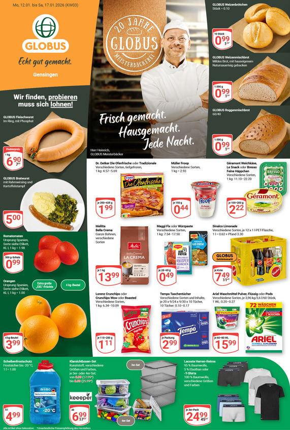 Aktuelles Werbeprospekt von GLOBUS mit Angeboten vom 12.01.2026 bis 17.01.2026