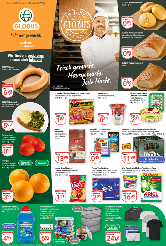 Kommendes Werbeprospekt von GLOBUS mit Angeboten vom 12.01.2026 bis 17.01.2026