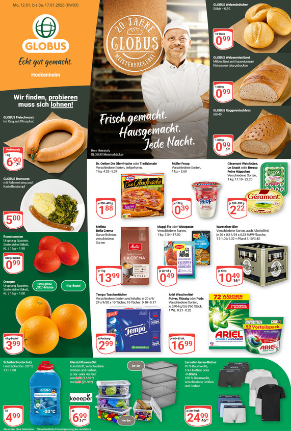 Kommendes Werbeprospekt von GLOBUS mit Angeboten vom 12.01.2026 bis 17.01.2026
