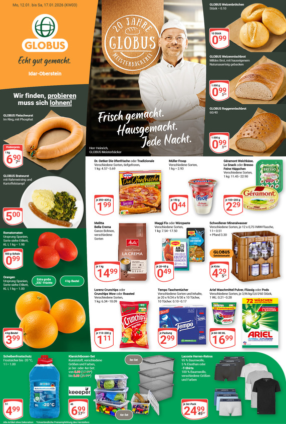 Kommendes Werbeprospekt von GLOBUS mit Angeboten vom 12.01.2026 bis 17.01.2026