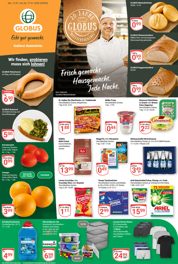 Aktuelles Werbeprospekt von GLOBUS mit Angeboten vom 12.01.2026 bis 17.01.2026