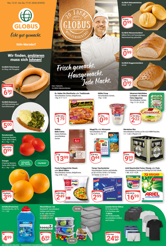 Kommendes Werbeprospekt von GLOBUS mit Angeboten vom 12.01.2026 bis 17.01.2026