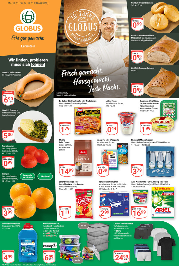 Aktuelles Werbeprospekt von GLOBUS mit Angeboten vom 12.01.2026 bis 17.01.2026