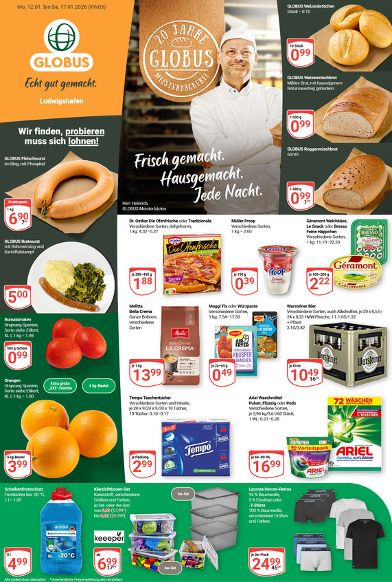 Kommendes Werbeprospekt von GLOBUS mit Angeboten vom 12.01.2026 bis 17.01.2026