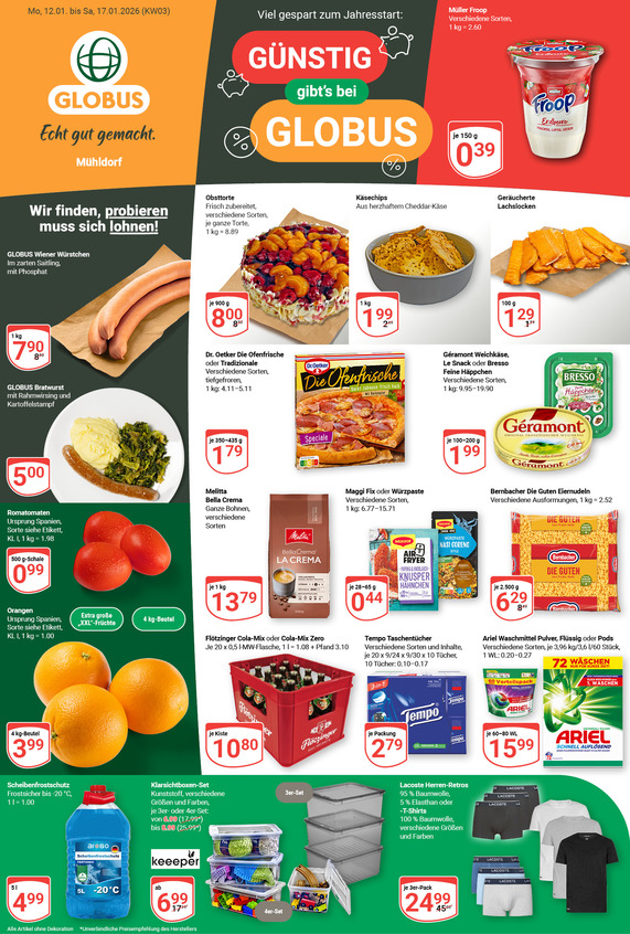 Aktuelles Werbeprospekt von GLOBUS mit Angeboten vom 12.01.2026 bis 17.01.2026