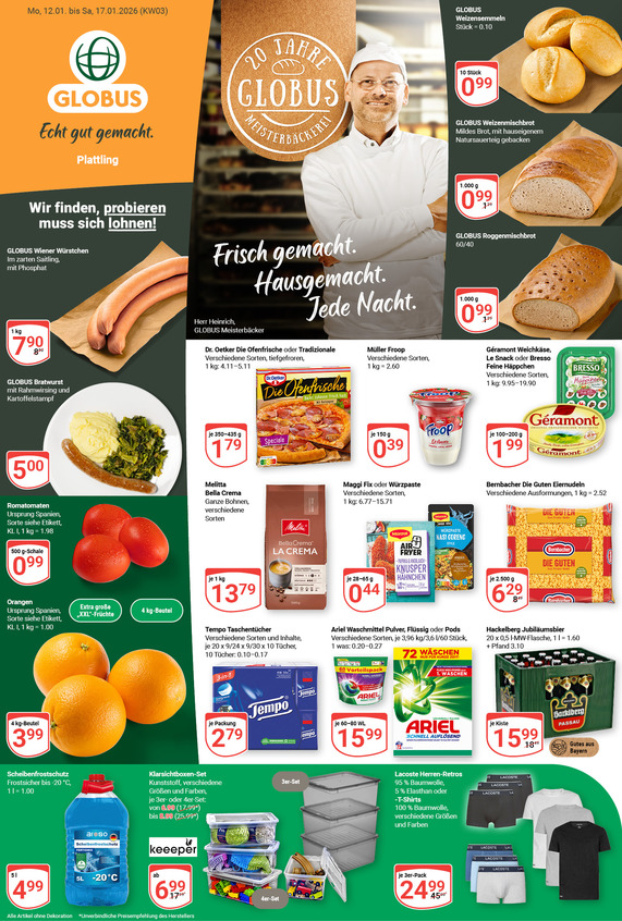 Kommendes Werbeprospekt von GLOBUS mit Angeboten vom 12.01.2026 bis 17.01.2026