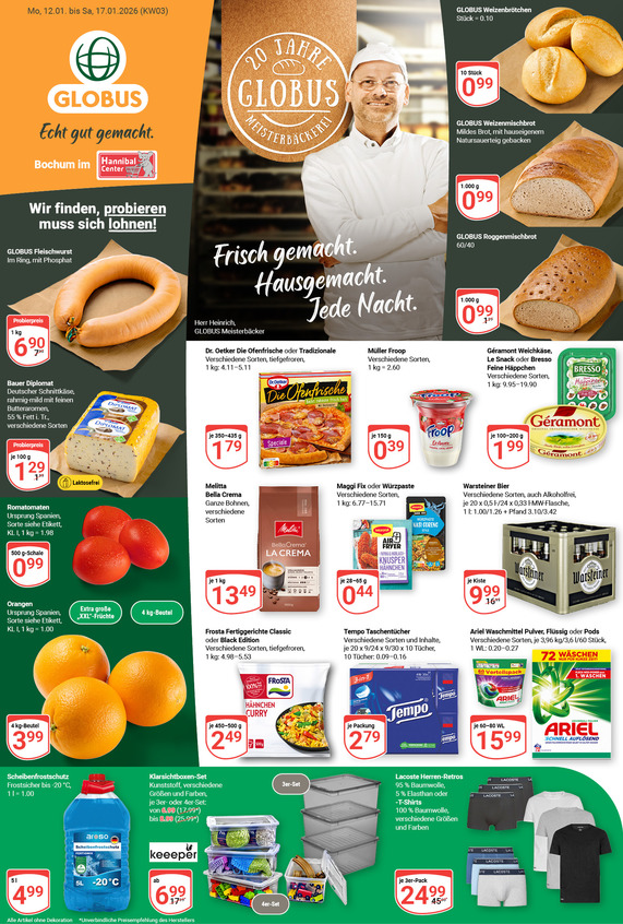 Kommendes Werbeprospekt von GLOBUS mit Angeboten vom 12.01.2026 bis 17.01.2026