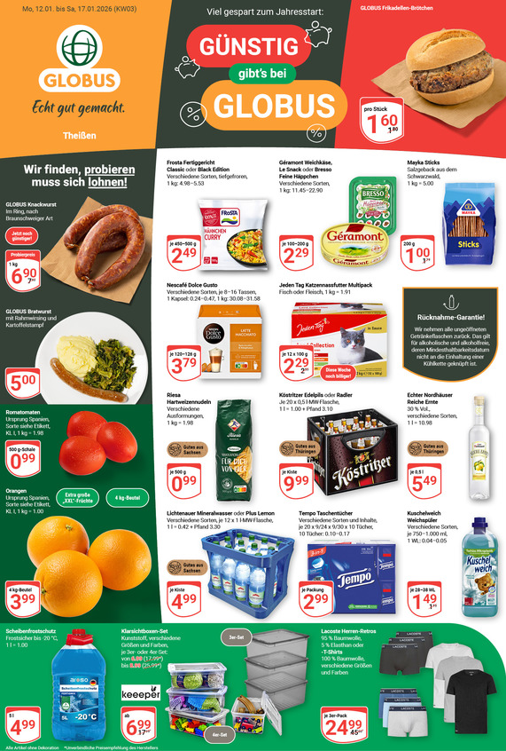 Aktuelles Werbeprospekt von GLOBUS mit Angeboten vom 12.01.2026 bis 17.01.2026
