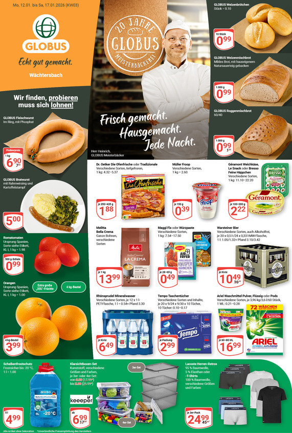 Kommendes Werbeprospekt von GLOBUS mit Angeboten vom 12.01.2026 bis 17.01.2026