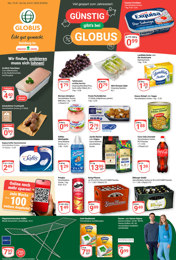 Kommendes Werbeprospekt von GLOBUS mit Angeboten vom 19.01.2026 bis 24.01.2026