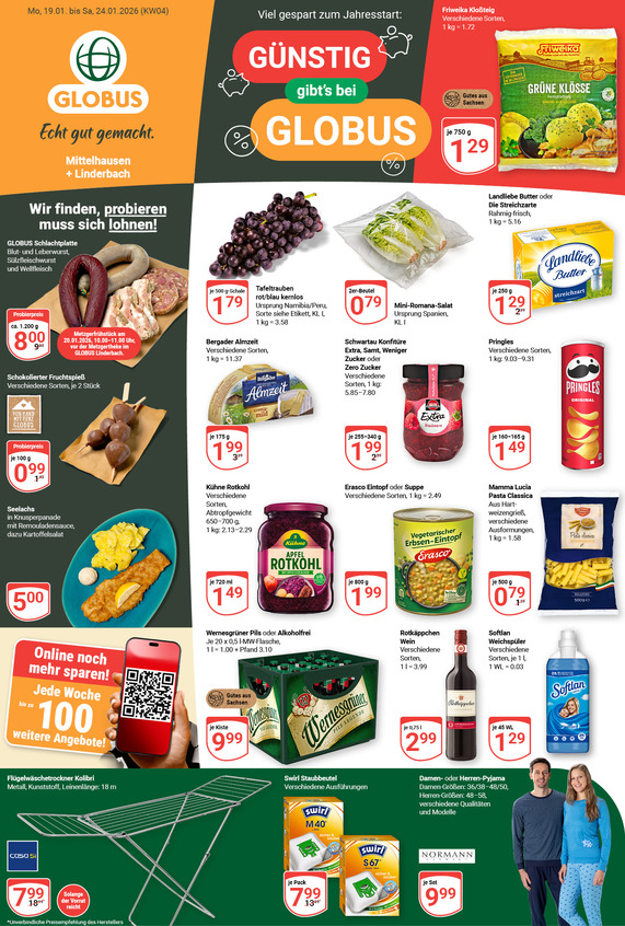 Kommendes Werbeprospekt von GLOBUS mit Angeboten vom 19.01.2026 bis 24.01.2026