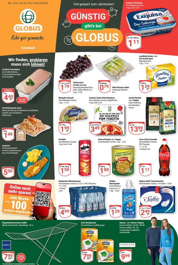Kommendes Werbeprospekt von GLOBUS mit Angeboten vom 19.01.2026 bis 24.01.2026