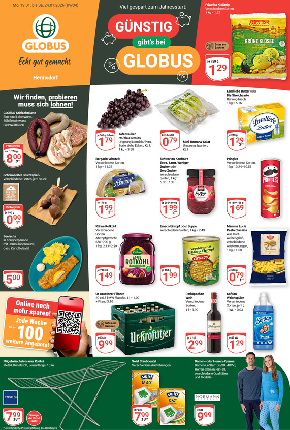 Aktuelles Werbeprospekt von GLOBUS mit Angeboten vom 19.01.2026 bis 24.01.2026