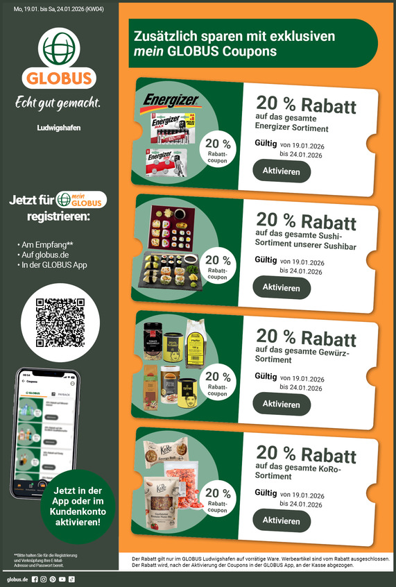 Aktuelles Werbeprospekt von GLOBUS mit Angeboten vom 19.01.2026 bis 24.01.2026