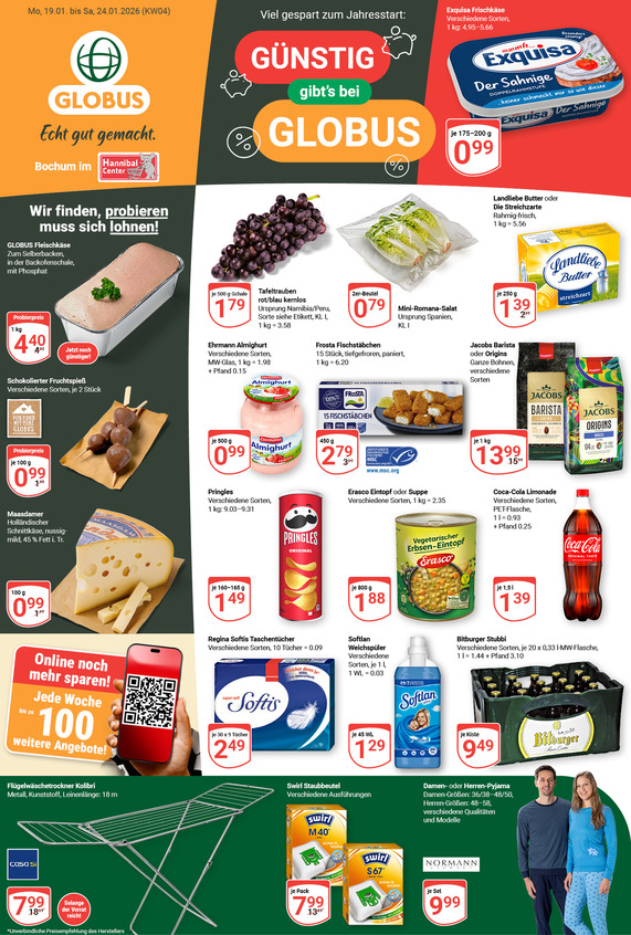 Kommendes Werbeprospekt von GLOBUS mit Angeboten vom 19.01.2026 bis 24.01.2026