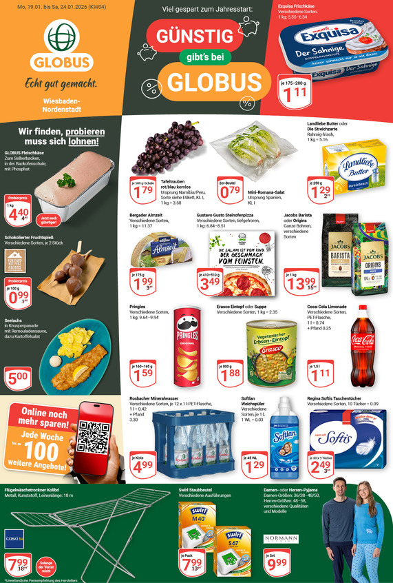 Aktuelles Werbeprospekt von GLOBUS mit Angeboten vom 19.01.2026 bis 24.01.2026