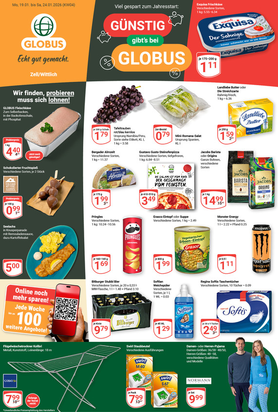 Aktuelles Werbeprospekt von GLOBUS mit Angeboten vom 19.01.2026 bis 24.01.2026