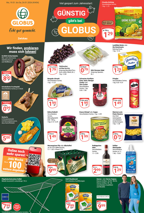 Kommendes Werbeprospekt von GLOBUS mit Angeboten vom 19.01.2026 bis 24.01.2026