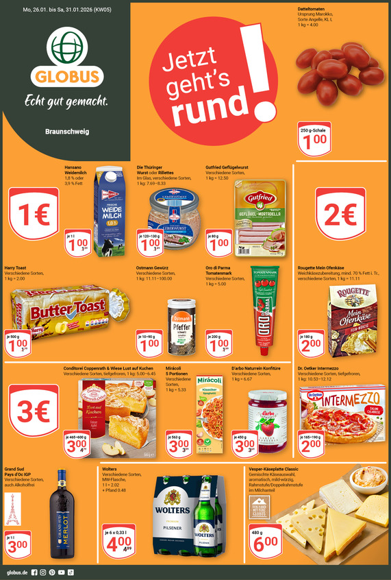 Aktuelles Werbeprospekt von GLOBUS mit Angeboten vom 26.01.2026 bis 31.01.2026