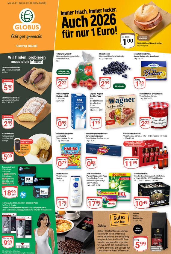 Aktuelles Werbeprospekt von GLOBUS mit Angeboten vom 26.01.2026 bis 31.01.2026