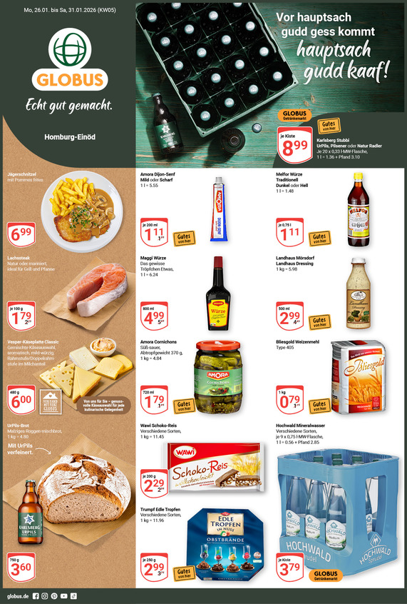 Kommendes Werbeprospekt von GLOBUS mit Angeboten vom 26.01.2026 bis 31.01.2026