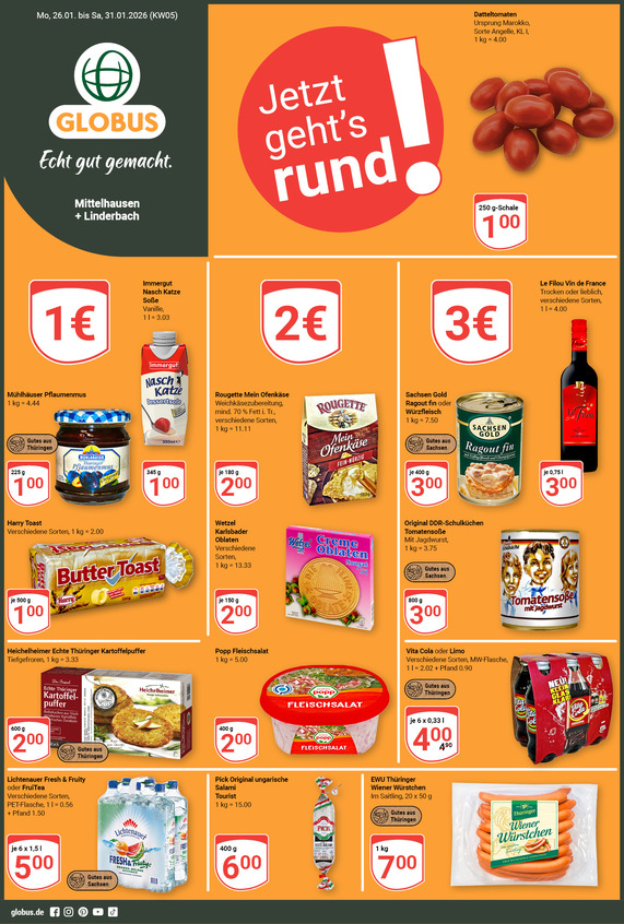 Aktuelles Werbeprospekt von GLOBUS mit Angeboten vom 26.01.2026 bis 31.01.2026