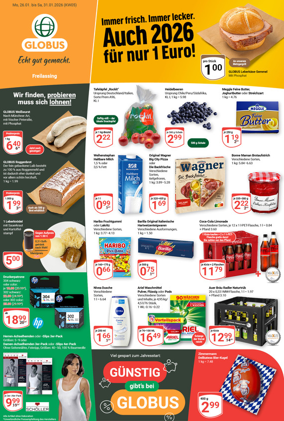 Aktuelles Werbeprospekt von GLOBUS mit Angeboten vom 26.01.2026 bis 31.01.2026
