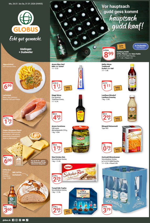 Aktuelles Werbeprospekt von GLOBUS mit Angeboten vom 26.01.2026 bis 31.01.2026