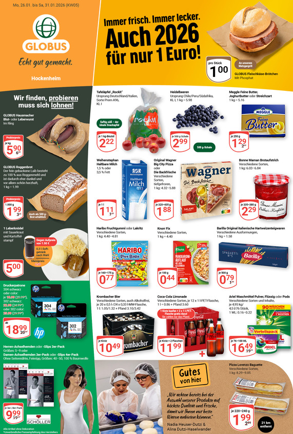 Kommendes Werbeprospekt von GLOBUS mit Angeboten vom 26.01.2026 bis 31.01.2026