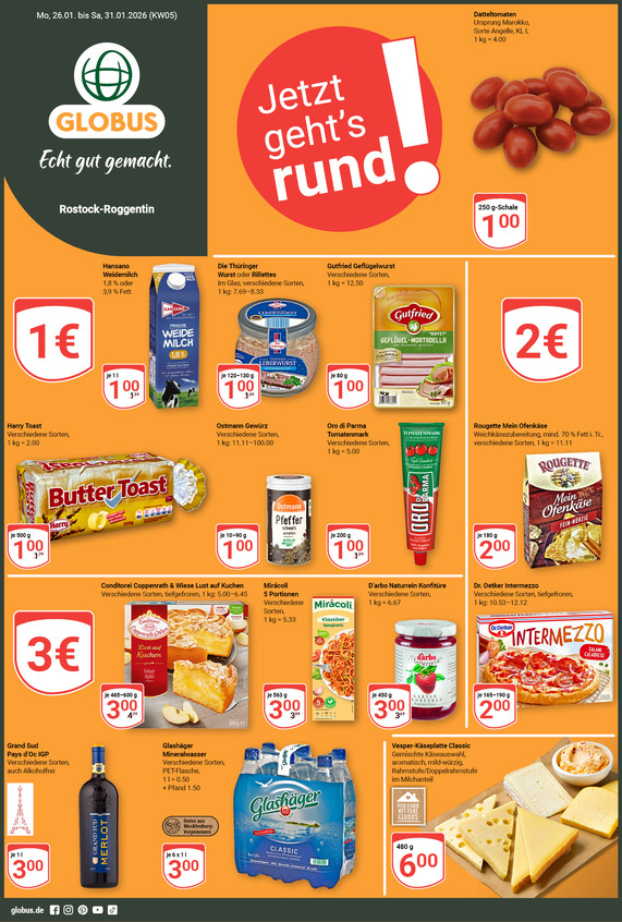 Aktuelles Werbeprospekt von GLOBUS mit Angeboten vom 26.01.2026 bis 31.01.2026