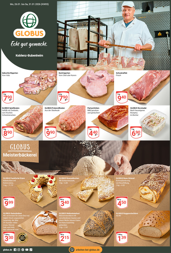 Aktuelles Werbeprospekt von GLOBUS mit Angeboten vom 26.01.2026 bis 31.01.2026
