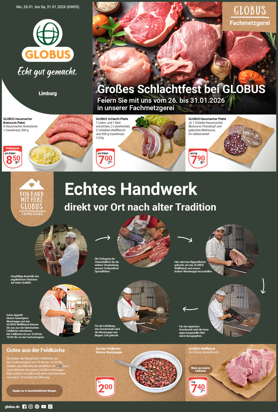 Aktuelles Werbeprospekt von GLOBUS mit Angeboten vom 26.01.2026 bis 31.01.2026