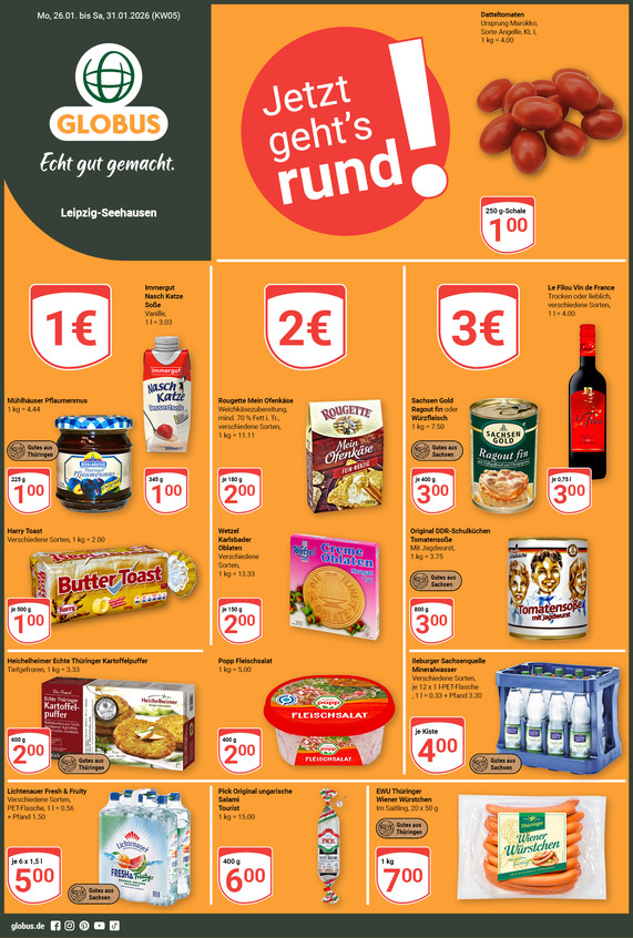 Aktuelles Werbeprospekt von GLOBUS mit Angeboten vom 26.01.2026 bis 31.01.2026