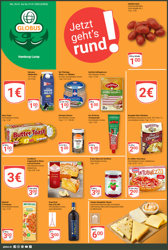 Aktuelles Werbeprospekt von GLOBUS mit Angeboten vom 26.01.2026 bis 31.01.2026