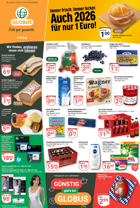 Aktuelles Werbeprospekt von GLOBUS mit Angeboten vom 26.01.2026 bis 31.01.2026