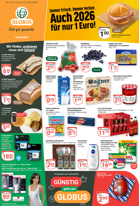 Aktuelles Werbeprospekt von GLOBUS mit Angeboten vom 26.01.2026 bis 31.01.2026