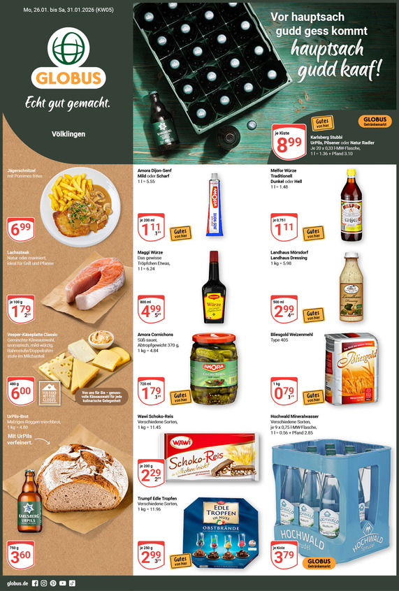 Kommendes Werbeprospekt von GLOBUS mit Angeboten vom 26.01.2026 bis 31.01.2026
