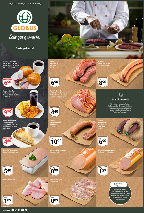 Kommendes Werbeprospekt von GLOBUS mit Angeboten vom 02.02.2026 bis 07.02.2026