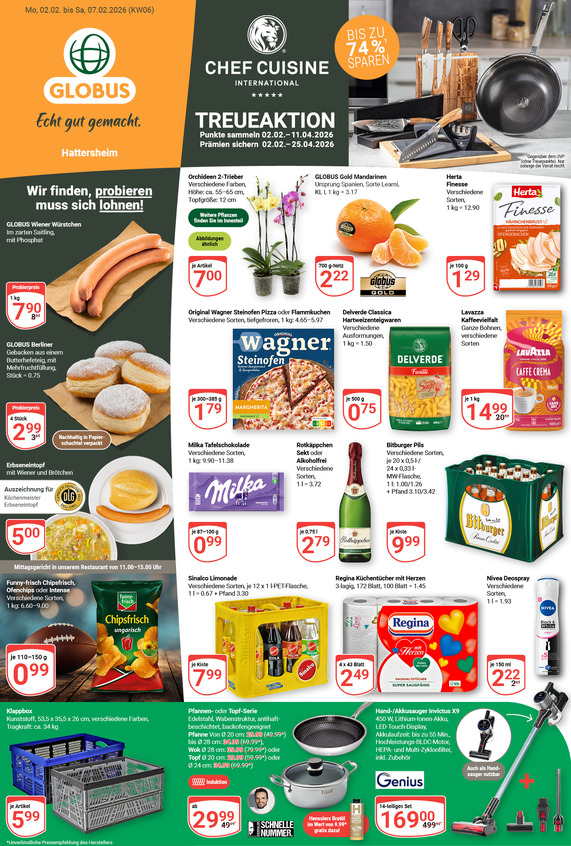 Kommendes Werbeprospekt von GLOBUS mit Angeboten vom 02.02.2026 bis 07.02.2026