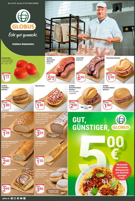 Kommendes Werbeprospekt von GLOBUS mit Angeboten vom 02.02.2026 bis 07.02.2026