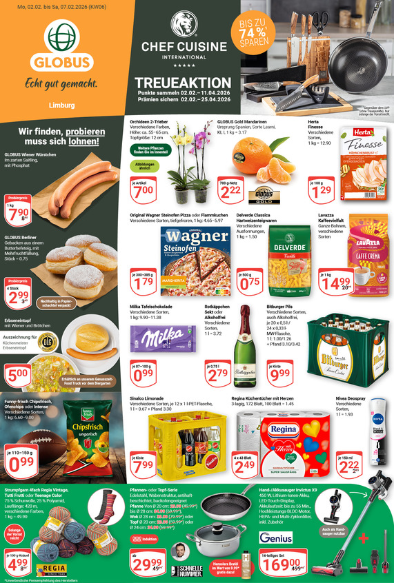 Kommendes Werbeprospekt von GLOBUS mit Angeboten vom 02.02.2026 bis 07.02.2026