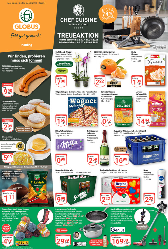 Kommendes Werbeprospekt von GLOBUS mit Angeboten vom 02.02.2026 bis 07.02.2026