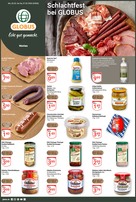 Kommendes Werbeprospekt von GLOBUS mit Angeboten vom 02.02.2026 bis 07.02.2026