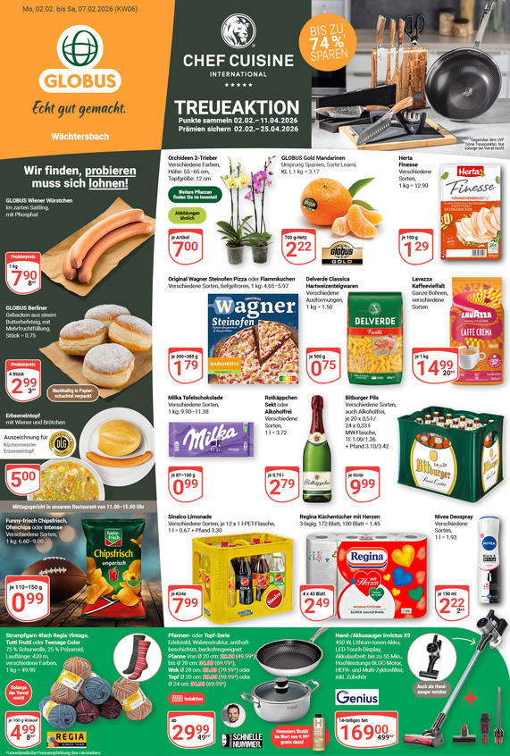 Kommendes Werbeprospekt von GLOBUS mit Angeboten vom 02.02.2026 bis 07.02.2026