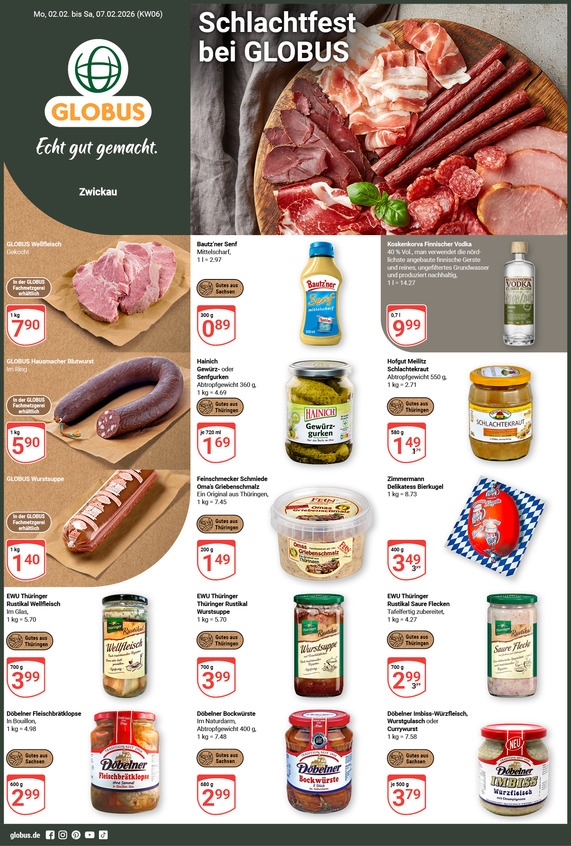 Kommendes Werbeprospekt von GLOBUS mit Angeboten vom 02.02.2026 bis 07.02.2026