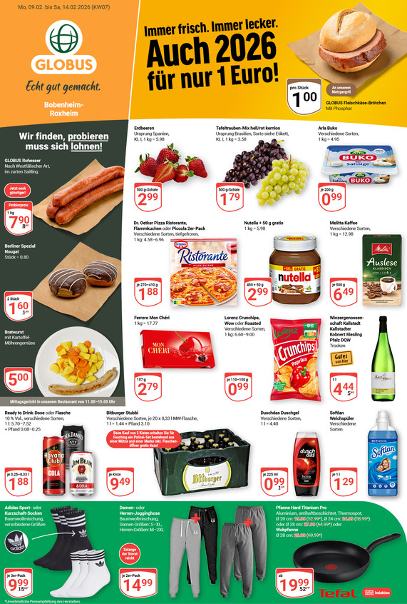 Aktuelles Werbeprospekt von GLOBUS mit Angeboten vom 09.02.2026 bis 14.02.2026